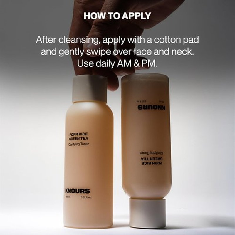 KNOURS. PDRN Rice & Green Tea Clarifying Toner with Rice PDRN, Green Tea PDRN & Niacinamide for Smooth, Hydrated, Refreshed Skin 150ml