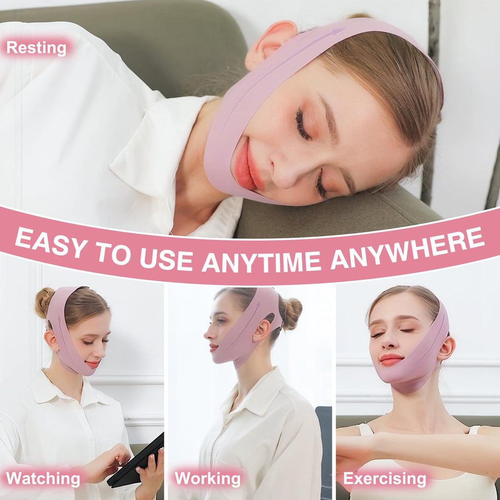 V Line Face Slimming Mask for Sleeping, Double Chin Reducer Jawline Shaper for Women, Medium