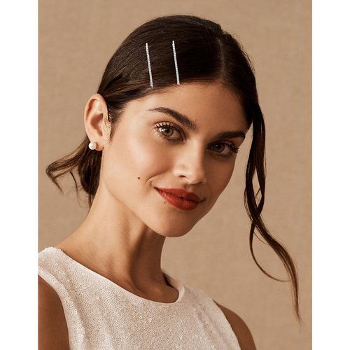 Amariver 24 Pcs Silver Rhinestone Bobby Pins for Women Girls Hair Clips with Crystal Rhinestones, Sparkly Hairpins for Hair Accessories