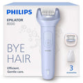 Philips Epilator Series 8000 - Cordless Wet & Dry Hair Removal for Legs & Body | 60 Min Runtime, 3 Accessories