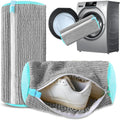 Shoe Washing Machine Bag for Cleaning, 2 360°Protect Sneaker Laundry Bag for Shoes Reusable Durable Fibers Adjustable Washer Bag with Zipper for Tennis Gym Sneakers Shoe Dryer (Grey)