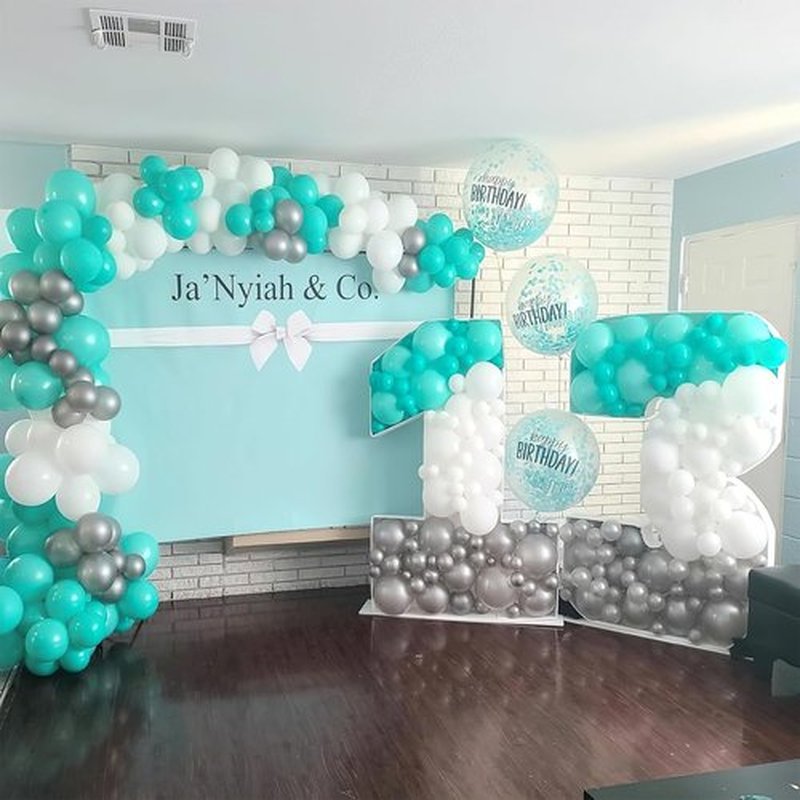 PartyWoo Teal Balloon Arch Kit - 152pcs in Various Sizes for Baby Showers, Graduations & Parties