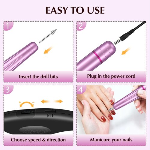 Nail Drills for Acrylic Nails Professional, Electric Nail File 11 in 1 Kit Nail Drill Machine, Portable Manicure Drill Set Efile for Acrylic Gel Nails Natural Nails, Beginners and Salon Supplies