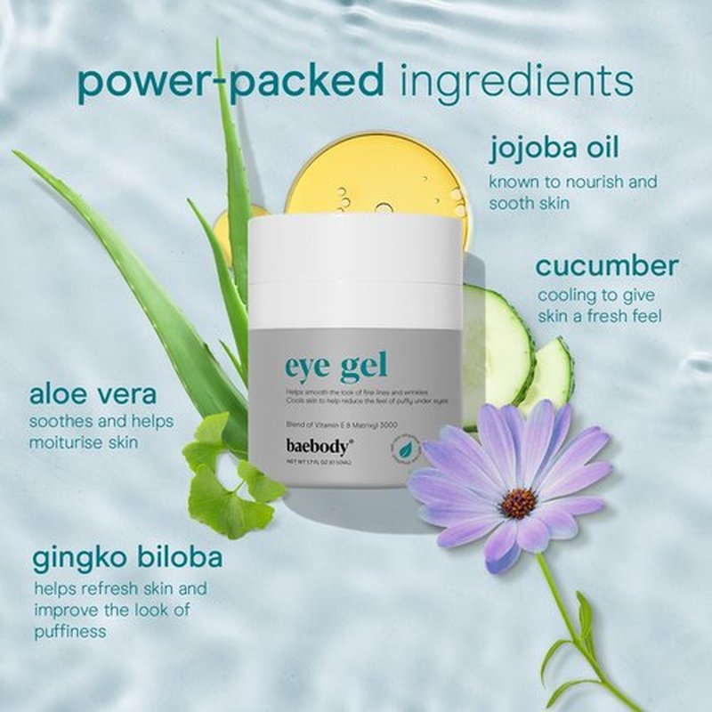 Baebody Under-Eye Gel - Advanced Cooling Cream for Dark Circles & Puffiness - Hydrating Anti-Aging Formula (50 ml)