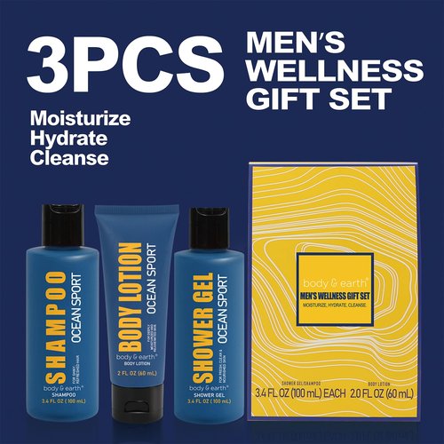 Skiennix Men's Gift Set - 3-Piece Fresh Ocean Scent Collection | Perfect for Birthdays, Christmas, Father's Day