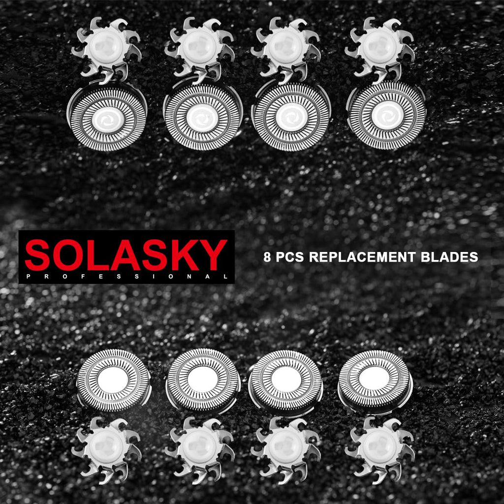 SOLASKY Double-Ring 8pcs Shaver Razor Blade for Pitbull Skull Shaver Replacement head shaver Heads Blades (8 PCS)