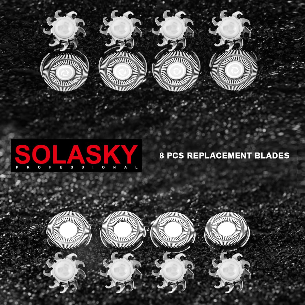 SOLASKY Double-Ring 8pcs Shaver Razor Blade for Pitbull Skull Shaver Replacement head shaver Heads Blades (8 PCS)