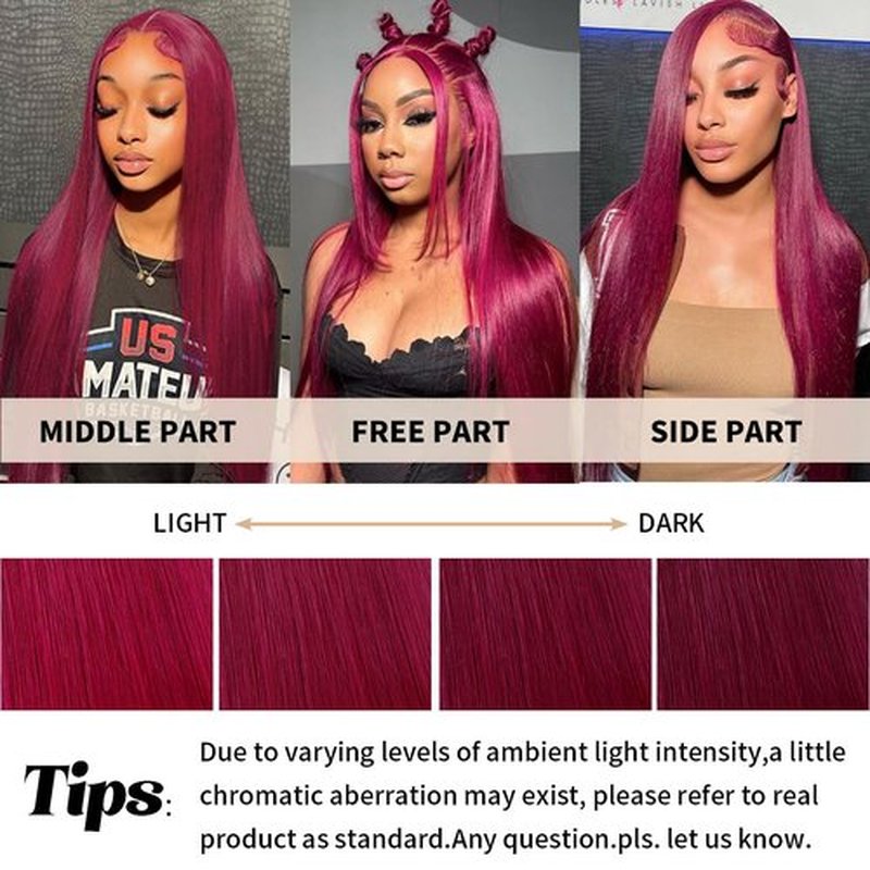 CFY Bob Wig Human Hair 13x6 HD Lace Frontal Short Straight 8 Inch Lace Front Bob Wigs Human Hair Pre Plucked Glueless 200% Density Wine Red 99J Burgundy Color