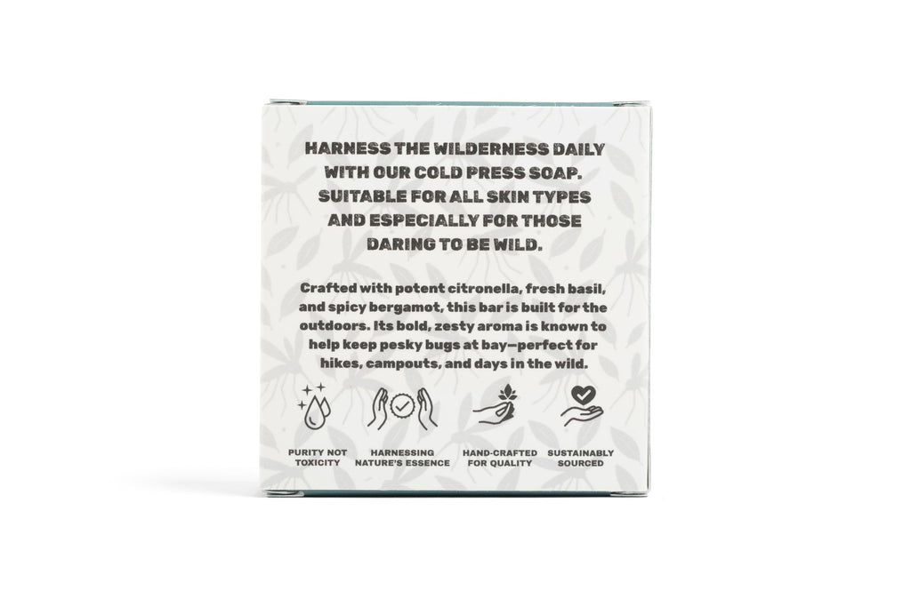 FORESTBORN Buzz Blocker All Natural Outdoor Bar Soap, 5 oz – Citronella, Basil & Bergamot Blend | Fresh Skin, Fewer Bites