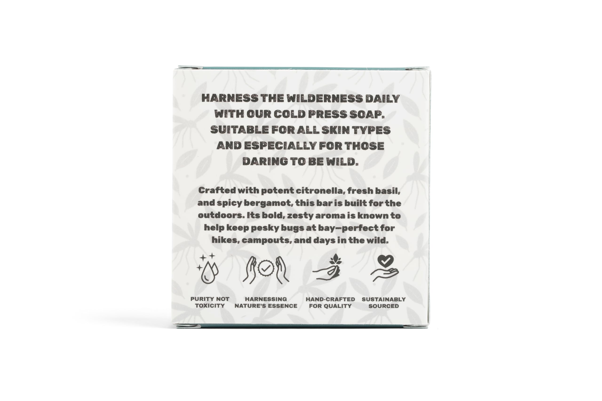 FORESTBORN Buzz Blocker All Natural Outdoor Bar Soap, 5 oz – Citronella, Basil & Bergamot Blend | Fresh Skin, Fewer Bites