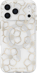 Case-Mate iPhone 17 Pro Max Case - Sparkly Floral Design with 12ft Drop Protection | MagSafe Compatible