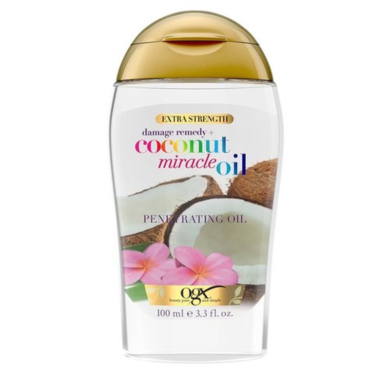 OGX Extra Strength Coconut Miracle Oil - Hydrating Anti-Frizz Treatment for Coarse Hair | 3.3 Fl Oz