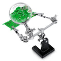 LXIANGN 2.5X Magnifying Helping Hands Soldering Station with Heavy Cast Iron Base, 360° Adjustable Alligator Clips for Soldering, Jewelry Making, Electronics Repair & DIY Crafts