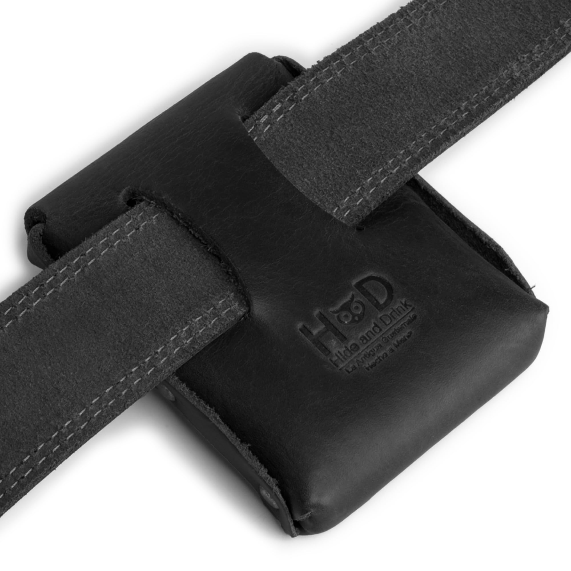 Hide & Drink, Waist Wallet, Holds Up to 20 Cards, Folded Bills & Coins, Charging Cables, Full Grain Leather, Handmade (Charcoal Black)