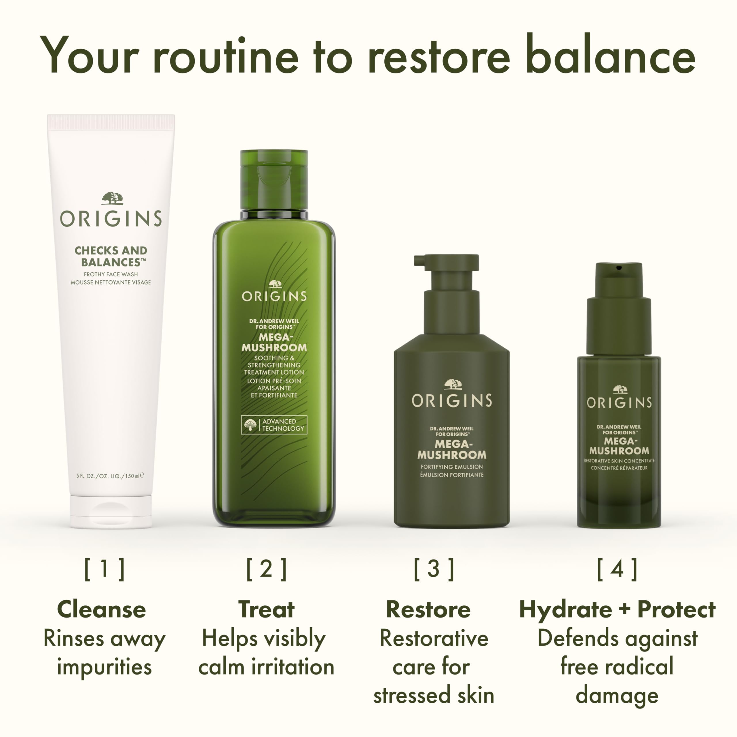 Origins Mega-Mushroom Relief & Resilience Soothing Treatment Lotion, 6.7 Ounce