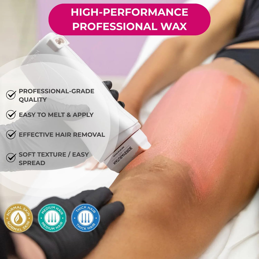 NaturaverdePro Deluxe Pink Roll On Wax for Hair Removal on Legs, Arms, Chest, Body Wax Hair Remover for Women, Formulated with Soothing Emollients - 3.38 oz