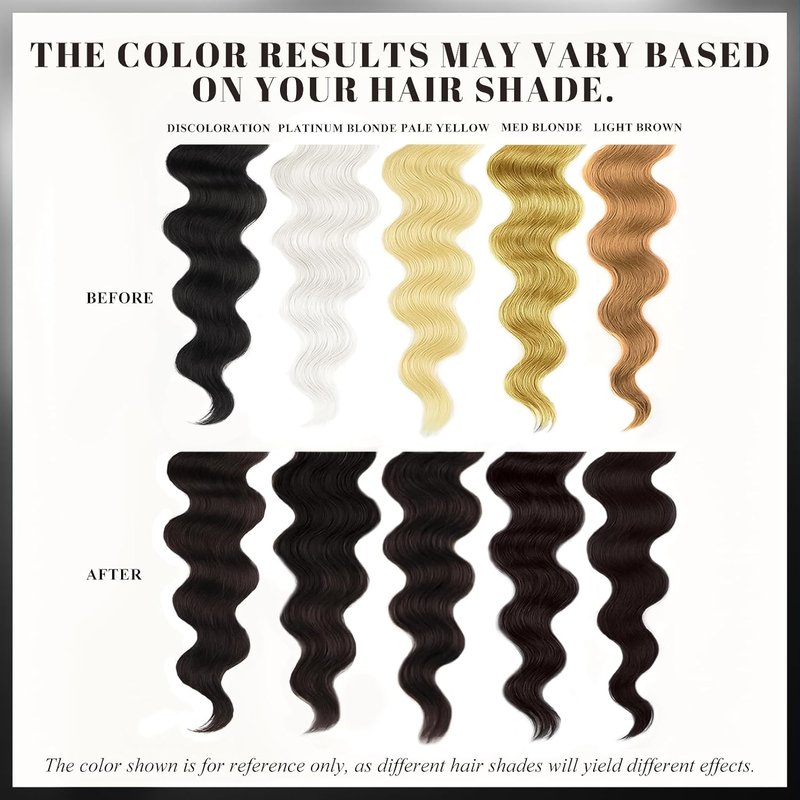 VOLLUCK Color Depositing Conditioner - 3-in-1 Cruelty-Free Hair Mask for Shine & Softness | Black, 5.28 Fl Oz