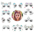 Face Gems, 10 Sets Mermaid Face Jewels Festival Gems Rhinestones Rave Eyes Body Bindi Temporary Stickers Crystal Stickers Decoration(Bright)