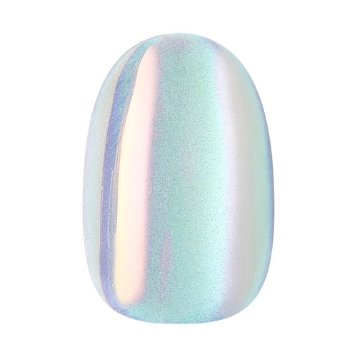 KISS GLAM Embellished Press On Nails Short, Celestique, Blue, Round, 32 Count