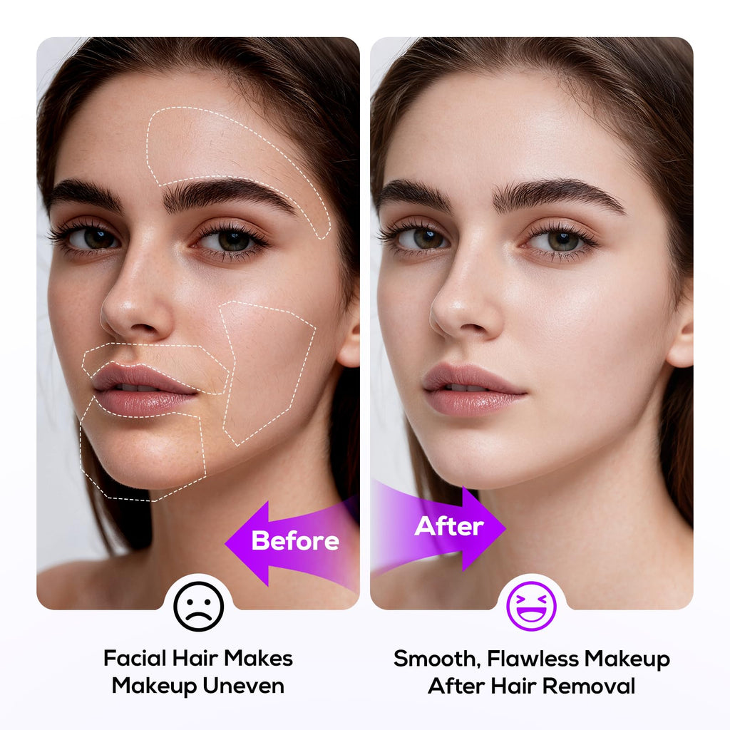 COPCOP Sonic Dermaplane Razor for Women Face, Painless Facial Exfoliation & Peach Fuzz Hair Removal Tool with 10 Upgraded Micro-Mesh Blades, Gentle Dermaplaning, Gift for Mom (Purple)