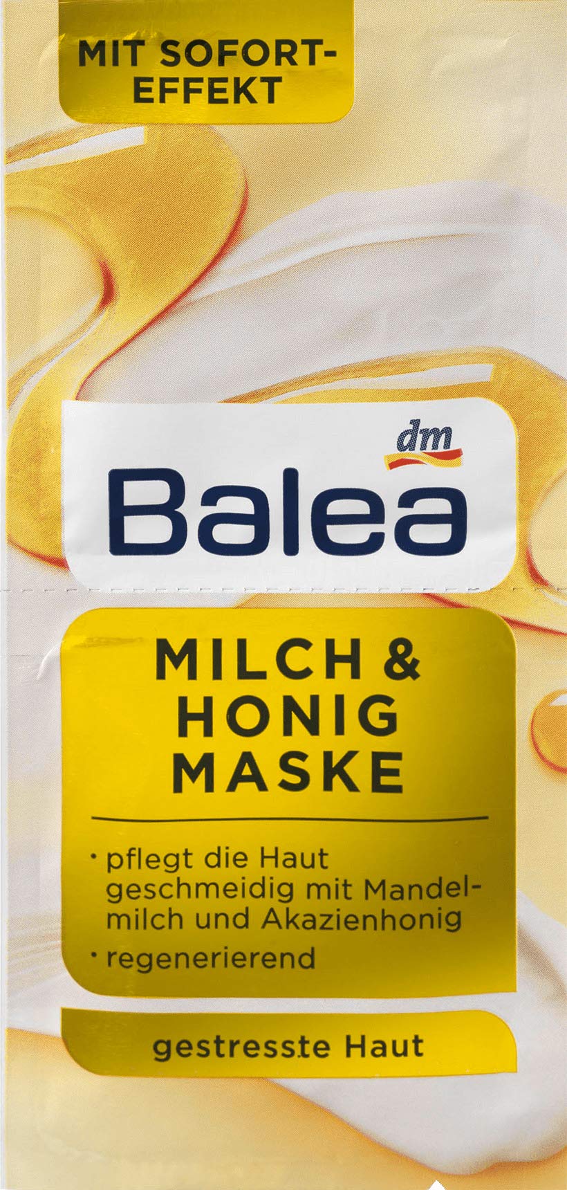 Balea Milk and Honey Mask with Instant Effect - Mask with Macadamia Nut Oil, Almond Milk and Acacia Honey 8 pcs x 8 ml, Germany