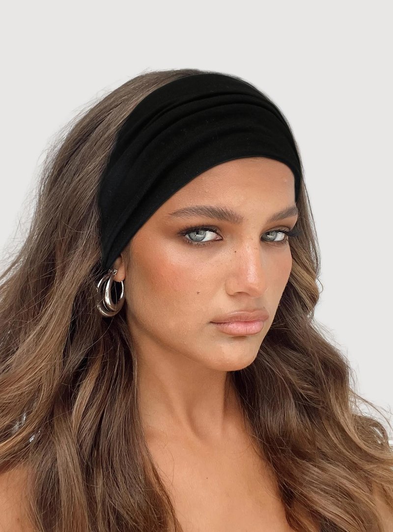 Wide Headbands for Women Black Stylish Head Wraps Multi Styles, Fashion Non Slip Head Bands for Women's Hair Thick Hairbands Extra Large African Sport Yoga Turban Headband Hair Accessories, 3 Packs