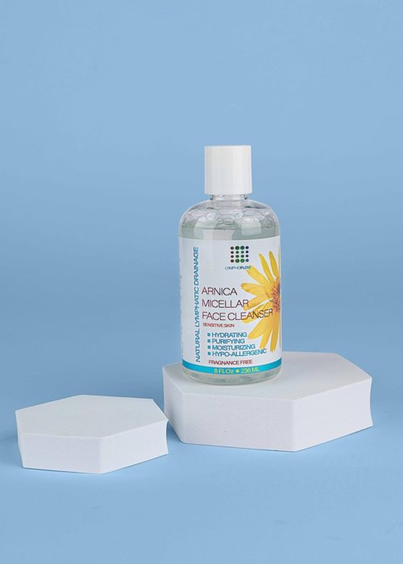 Bruizex Arnica Montana Micellar Cleansing Water, Facial Cleanser & Makeup Remover, Suitable for All Skin Types, Use for Natural Lymphatic Drainage, Reduces Face Puffiness, Daily Skin Care, 8 Fl Oz