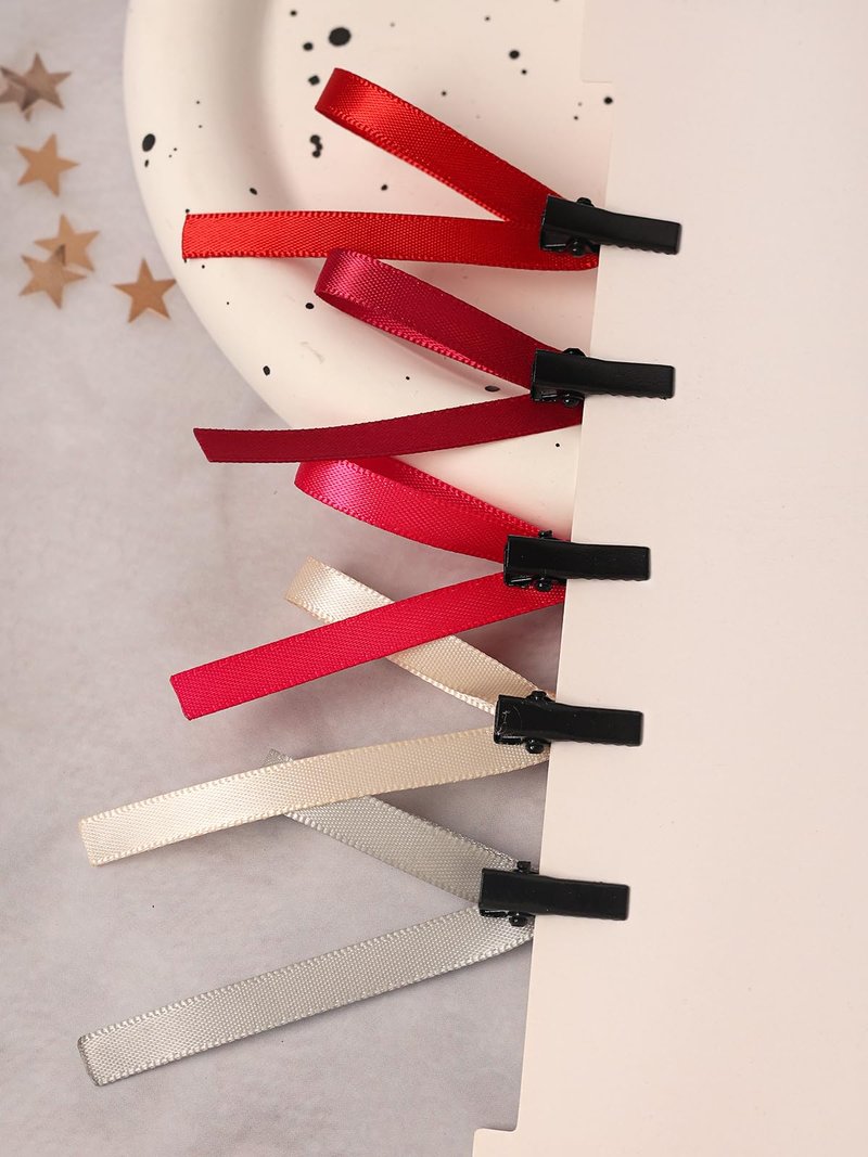 XFYUZR Bow Hair Clips, Long Tail Ribbon Hair Clips for Women, Pink White Red Satin Hair Bow Tassel Barrettes, Bowknot Accessories for Girls Teens Kids (30PCS)