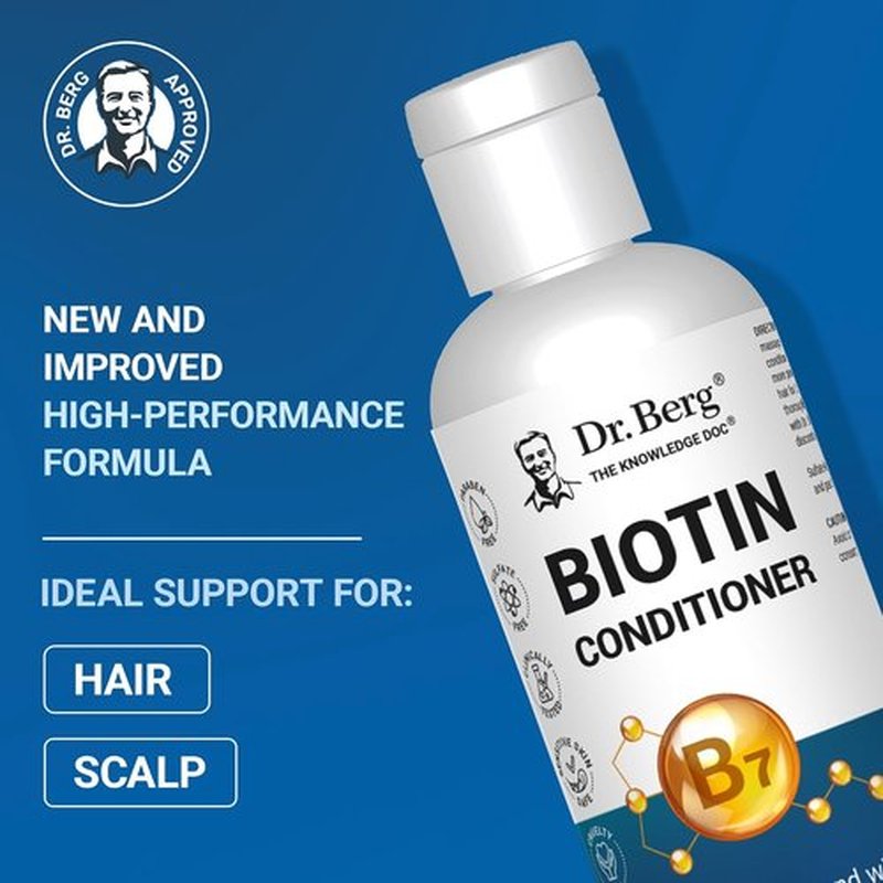 Dr. Berg Biotin Conditioner - High-Performance Formula for Men & Women | Paraben & Sulfate-Free - 8 Fl Oz