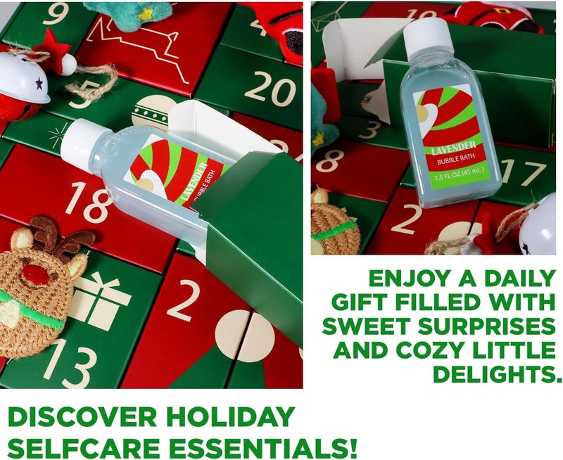 Advent Skincare Calendar 2025 - 24 Days of Beauty Gifts for Women | Holiday Bath & Body Set