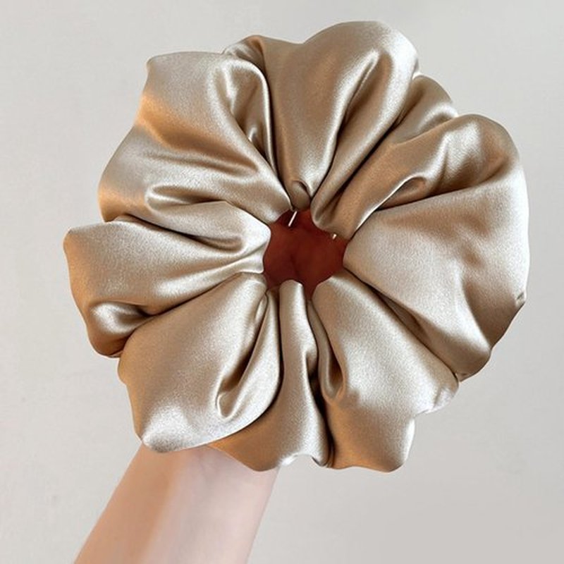 4PCS Large Pillow Scrunchies,Sleep Scrunchies for Women,Big Hair Scrunchies for Thick Hair,Filling Satin Hair Tie No Damage,Heatless Curling Scrunchies,Satin Ponytail Holders(4PCS,A)