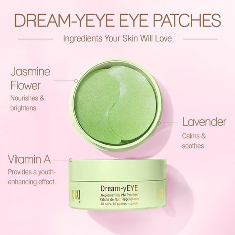 Pixi Beauty Dream-yEYE Calming Hydrogel Under Eye Patches | Vitamin A and Jasminie Help Hydrate and Smooth Under Eyes | 30 pairs / 60 Patches