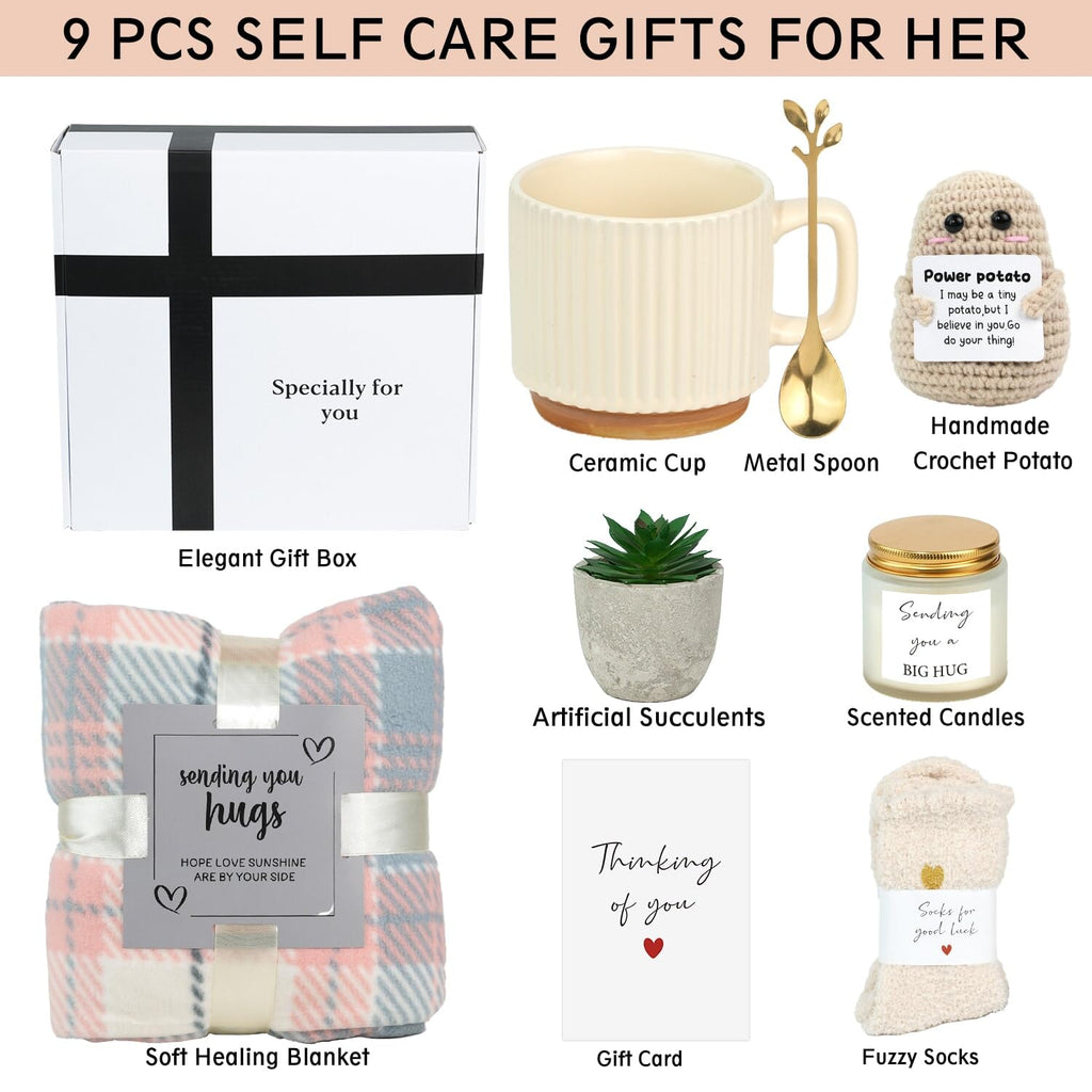 Mothers Day Gifts for Mom Grandma Wife Sister Friend - 10pcs Self Care Gifts for Women,Get Well Soon Gift Baskets for Women, Get Well Care Package for Woman, Thinking of You Gift