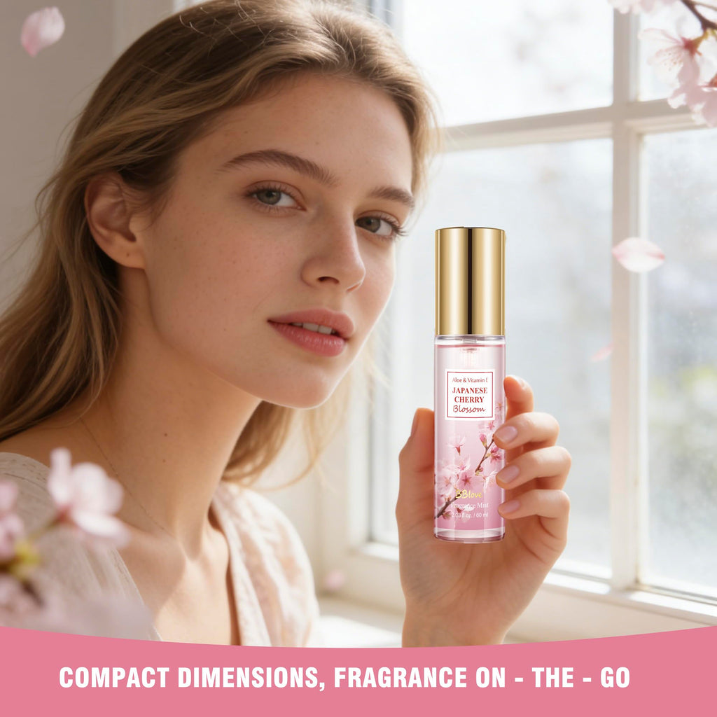 Beautifier Life Portable Body Mist Bath and Body Care Travel Set, Japanese Cherry Blossom Scent, 3 Piece, 2.03 FL OZ Each, Travel Essentials, Gift for Women, Girls, Birthday, Holiday, Mother's Day