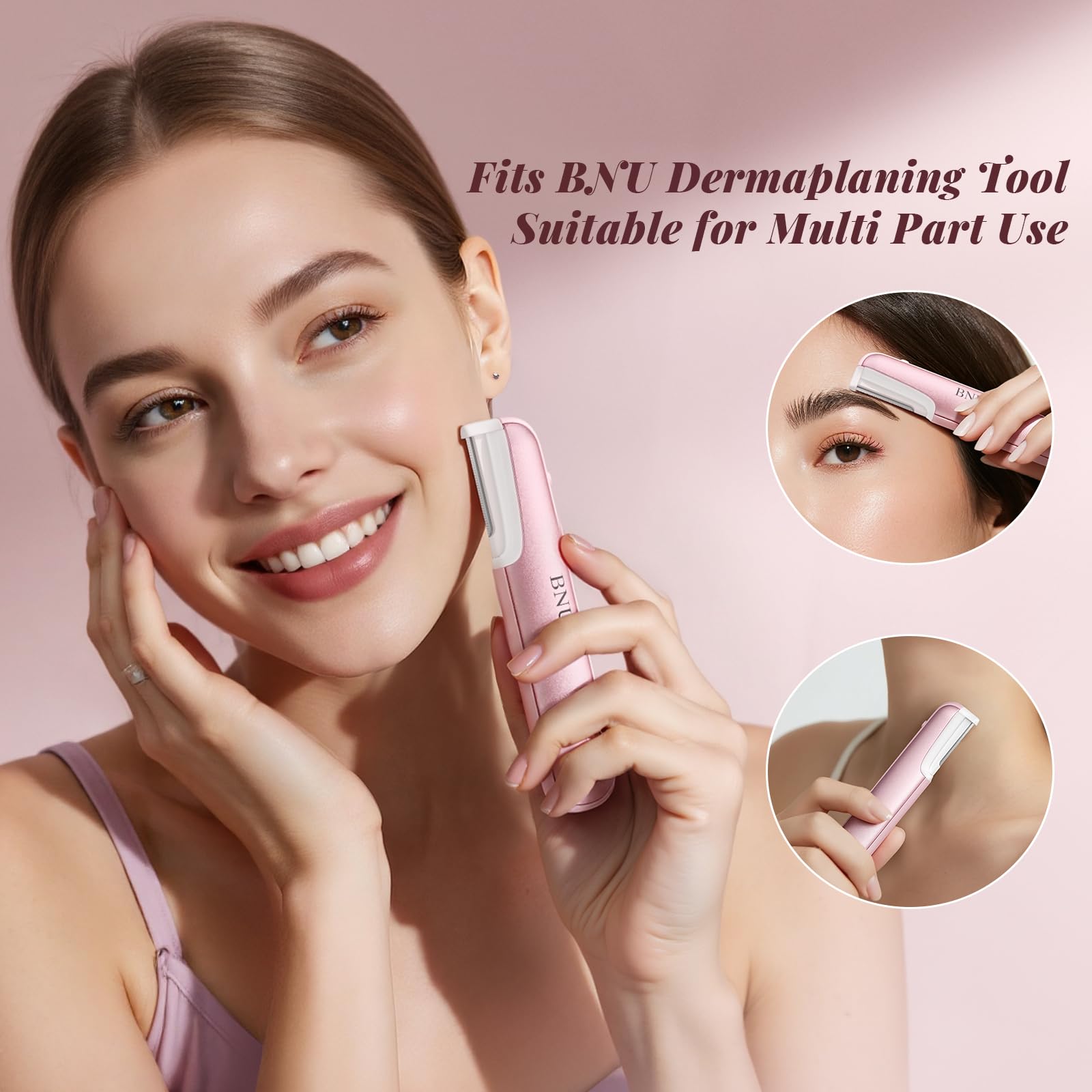 Facial Razor Blades for Face and Body - Flawless Replacement Heads - 10 PCS Replacement Blades Compatible with BNU Sonic Dermaplaning Tool