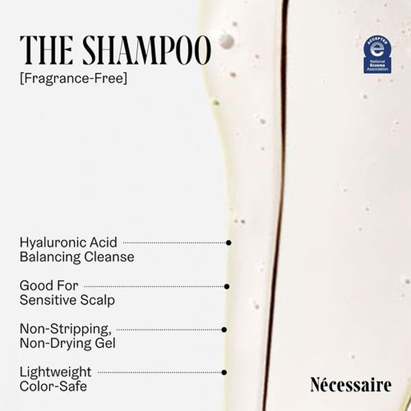 Nécessaire The Hair Duo - Fragrance-Free Shampoo & Conditioner Set | Full-Size with Hyaluronic Acid & Vitamin B Complex