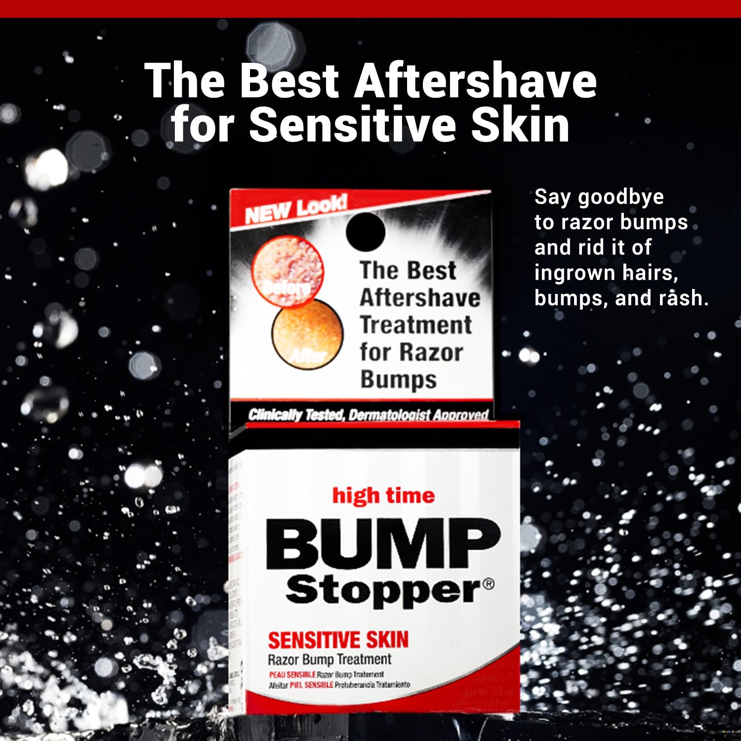 High Time Bump Stopper Sensitive Ingrown Hair Cream | Aftershave Lotion for Men and Women | Razor Bump Balm | 0.5 OZ (6 Pack)