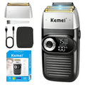 KEMEI Razor Barber for Men,Electric Razor Rechargeable with Beard Trimmer,Cordless Lithium Titanium Razor with Travel Case