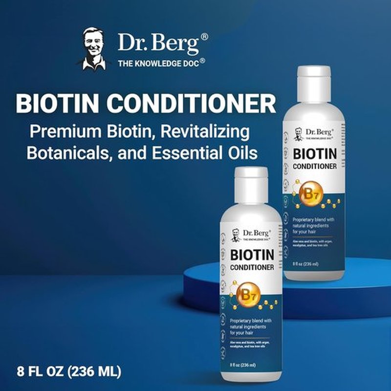 Dr. Berg Biotin Conditioner - High-Performance Formula for Men & Women | Paraben & Sulfate-Free - 8 Fl Oz
