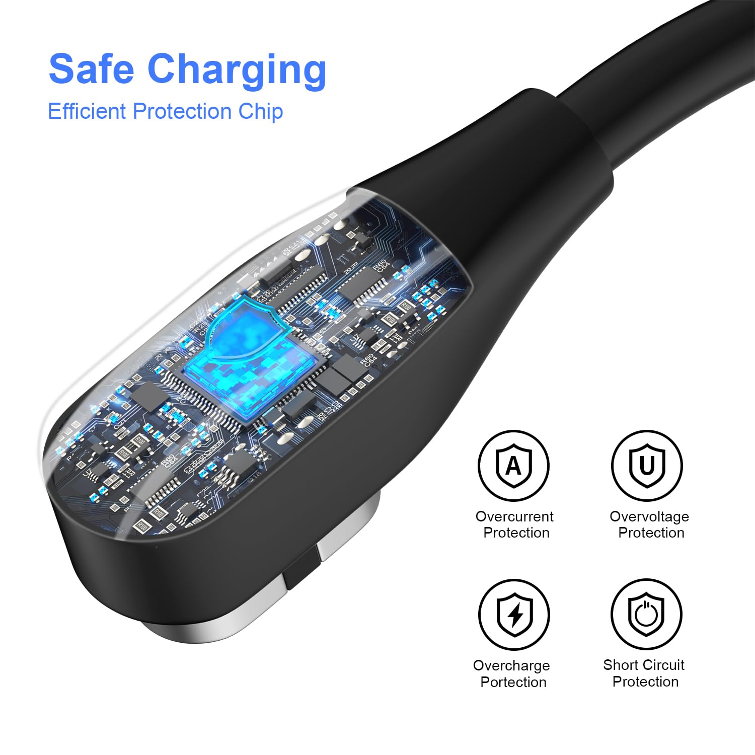 Gamorek Charger Compatible with Shokz, Charging Cable with Adapter, Magnetic USB Cord for Aftershokz OpenRun Pro/Mini/Aeropex AS800/ OpenComm Bone(3.2ft
