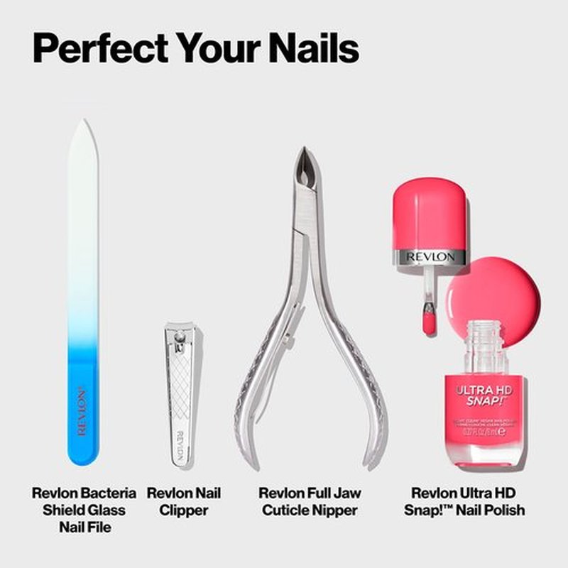 Revlon Glass Nail File, Manicure Tool for Shaping Natural Fingernails, Self-Cleaning with Bacteria Shield Technology, 1 Count