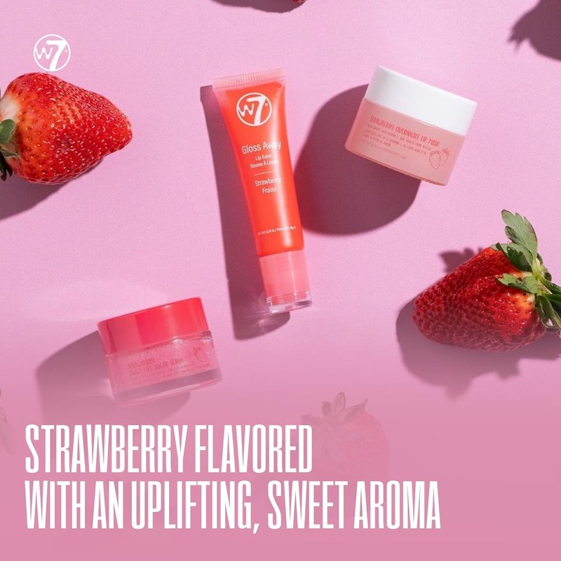 W7 Sweet Dreams Lip Care Gift Set - Strawberry Overnight Mask, Balm & Scrub Trio