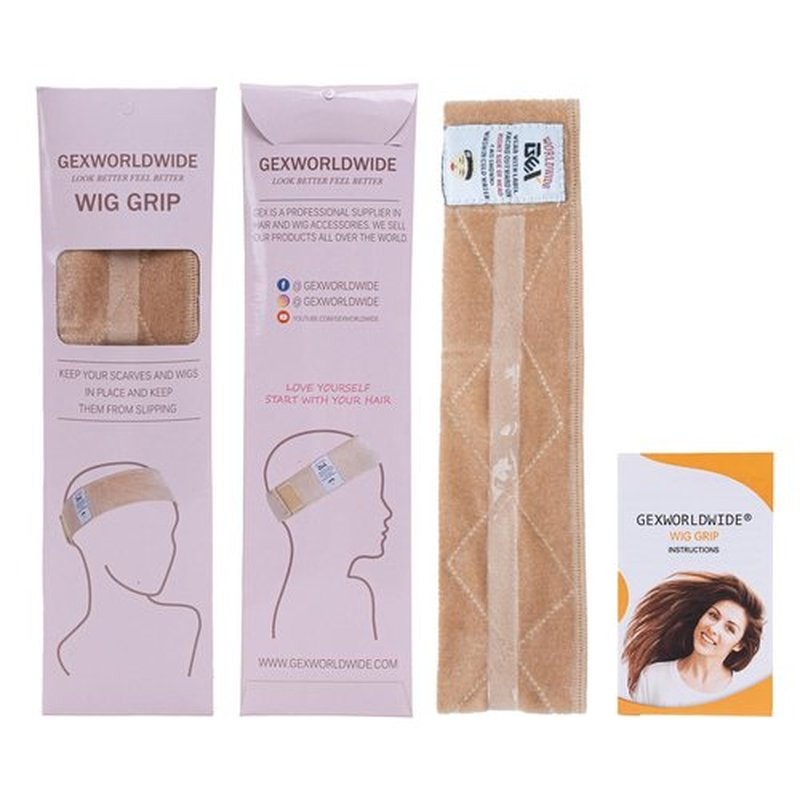 GEX New Wig Band Velvet with Silicone for Keeping Wigs in Place Updated Wig Grip Scarf Head Hair Band Wig Band Adjustable Fastern (Cream)