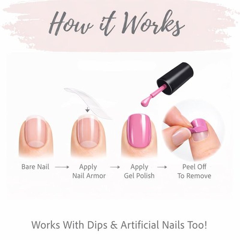 Nail Armor - Ultra Thin Peel-Off Nail Barrier Wraps | Protect Natural Nails | 104 Wraps for Gel, Dip & Acrylics