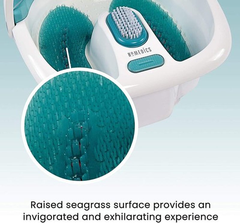 HoMedics Bubble Spa Elite Footbath, 2-in-1 Removable Pedicure Center, Toe-Touch Control, Easy Tote Handle No-Splash, FB-450H