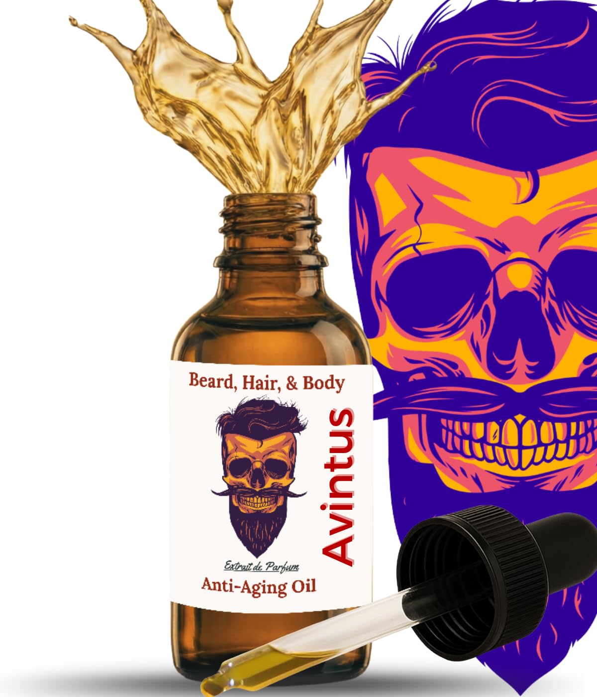 Frank SCENTS 2oz Avintus | Scented Beard Oils For All Men, Growth and Conditioner | Dry Flaky Dandruff skin | Oily Skin | 11 Natural Anti-Aging Oils
