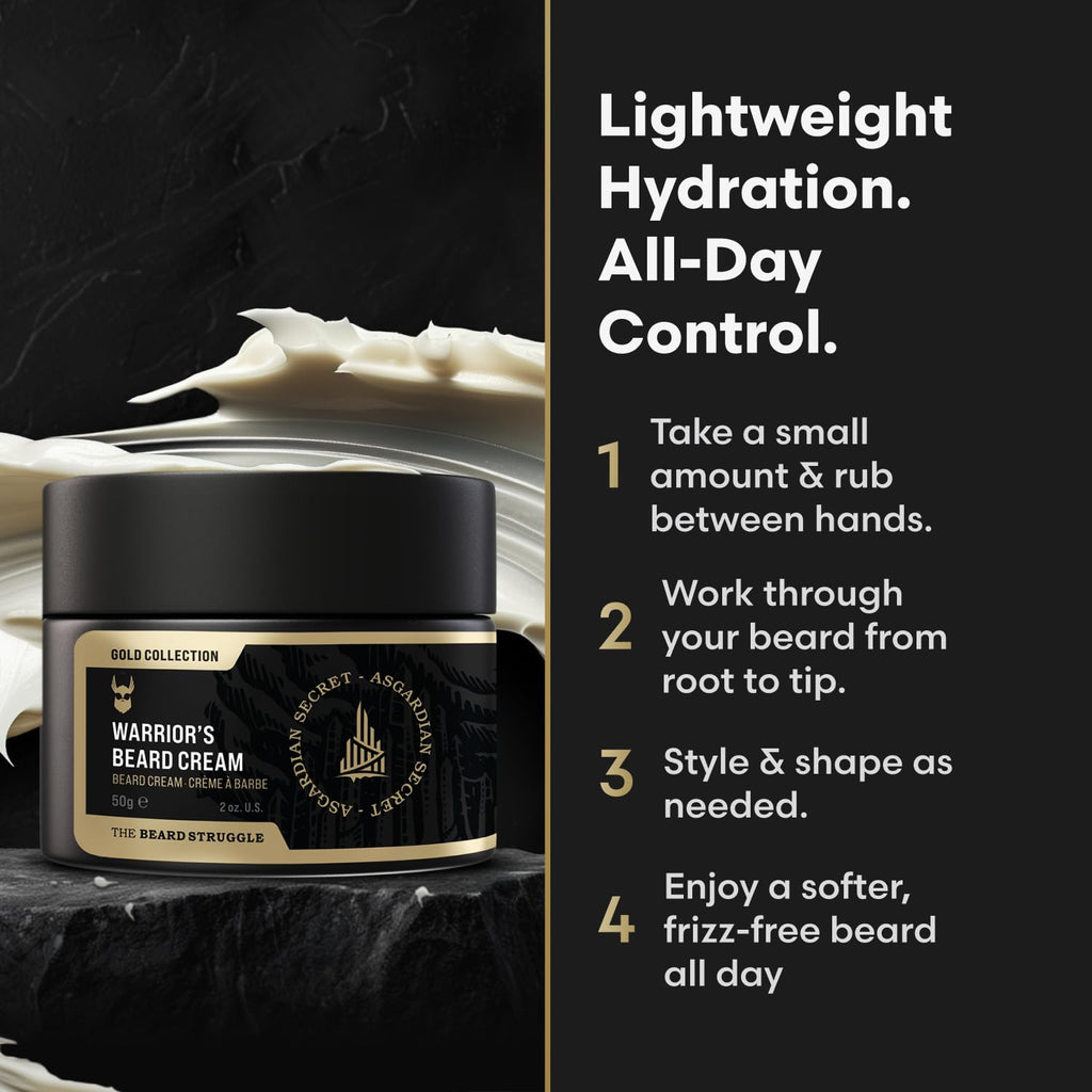 Beard Cream for Men by Beard Struggle -Hoenir's Poem Beard Butter, Moisturizer & Softener for Men - Itch Relief, Hydration with Avocado & Jojoba Oils - Beard, Mustache & Corase Growth Cream, 50g