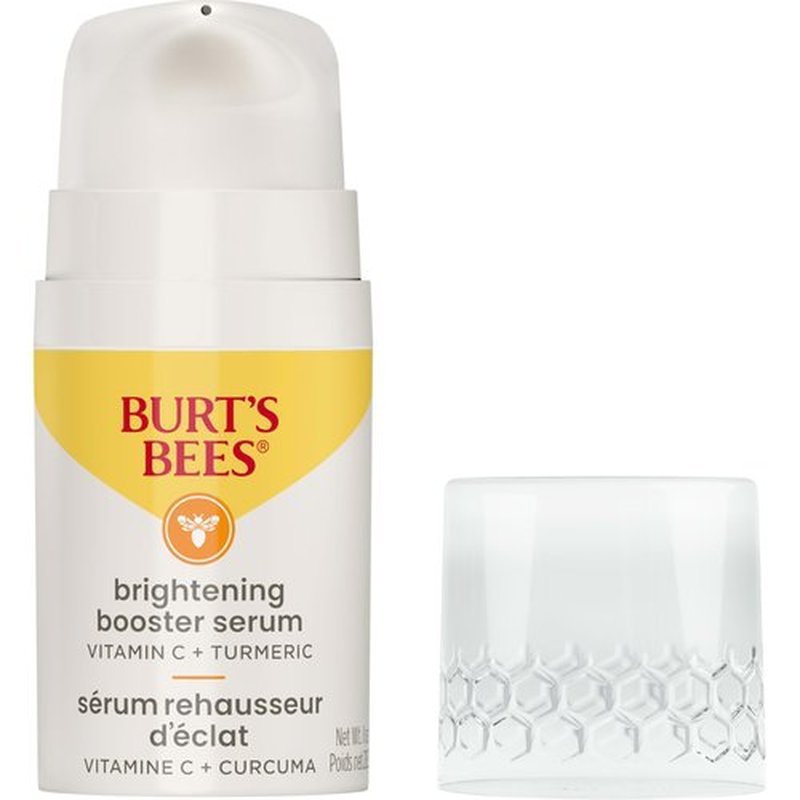 Burt's Bees Vitamin C Turmeric Facial Serum, Brightens Skin & Visibly Reduces Dark Spots, Fine Lines & Wrinkles, Naturally Hydrating, Lightweight - Brightening Booster (1 oz)