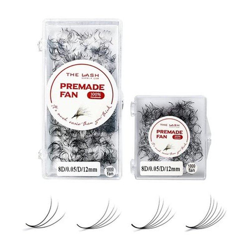 THE LASH SUPPLY 1000fans 3D 4D 5D 6D 7D 8D 10D 12D 14D Wispy Premade Fan Eyelashes, C/CC/D Curl, 8-20mm Length, 0.03/0.05/0.07 Thickness, Promade Loose Eyelash Extension Fans, Mixed Length Pack