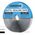 CANOPUS Butyl Seal Tape, Black, 1/8-in x 3/4-in x 30-ft, Heavy Duty, Waterproof Sealant Putty Tape, Rubber Tape to Seal RV, Boat, Home Pipes and Car Windows Leaks
